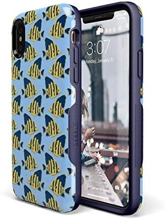 imageCasely iPhone XXS Case  Make Your Mark  Crayola Paint CaseSomethings Fishy Navy Blue  Yellow Fish