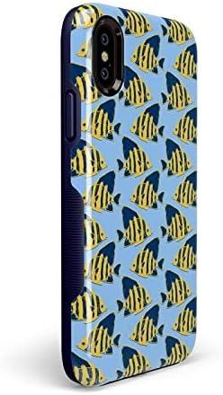 imageCasely iPhone XXS Case  Make Your Mark  Crayola Paint CaseSomethings Fishy Navy Blue  Yellow Fish