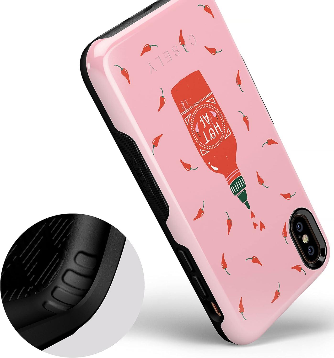imageCasely iPhone XXS Case  Make Your Mark  Crayola Paint CaseSpicy AF  Pink Chili Hot Sauce