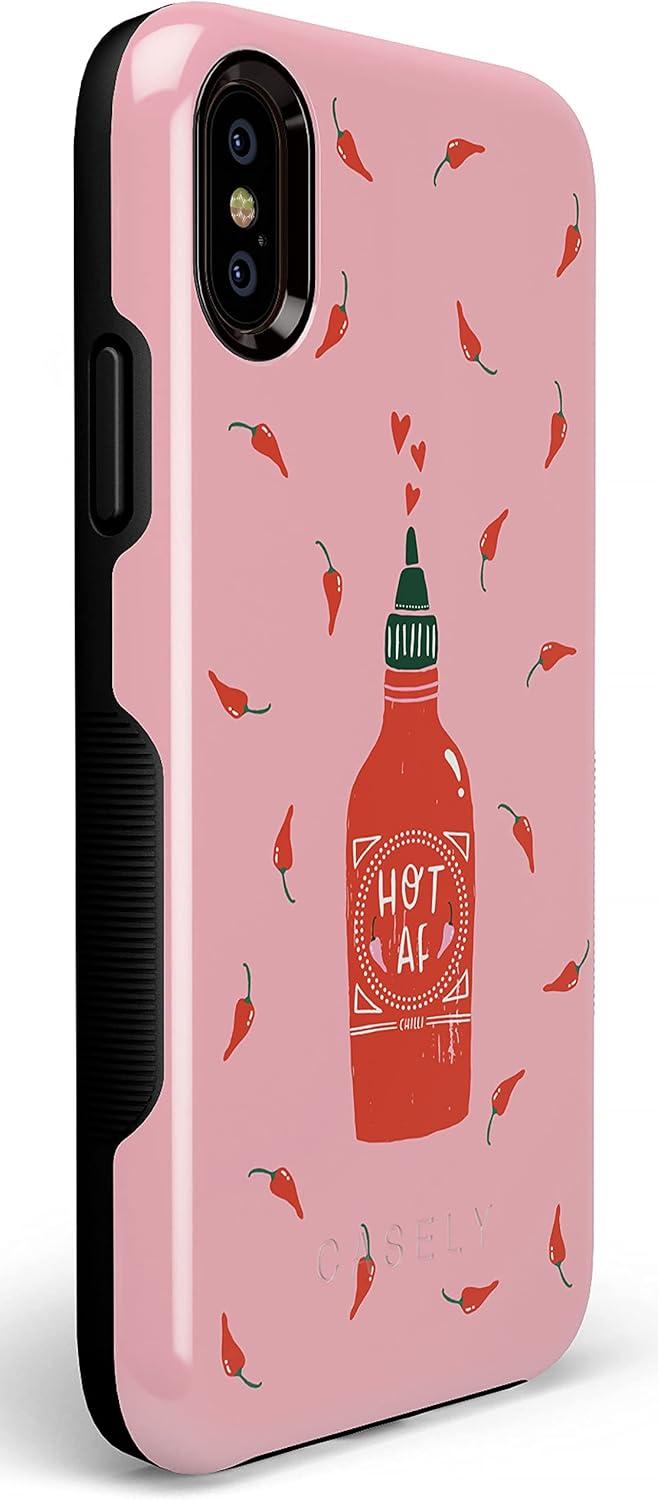imageCasely iPhone XXS Case  Make Your Mark  Crayola Paint CaseSpicy AF  Pink Chili Hot Sauce