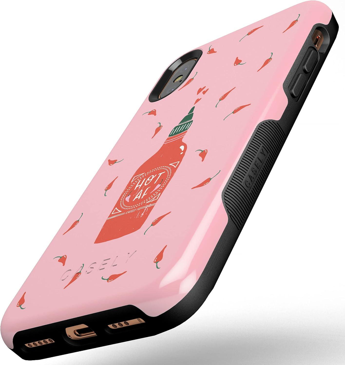 imageCasely iPhone XXS Case  Make Your Mark  Crayola Paint CaseSpicy AF  Pink Chili Hot Sauce