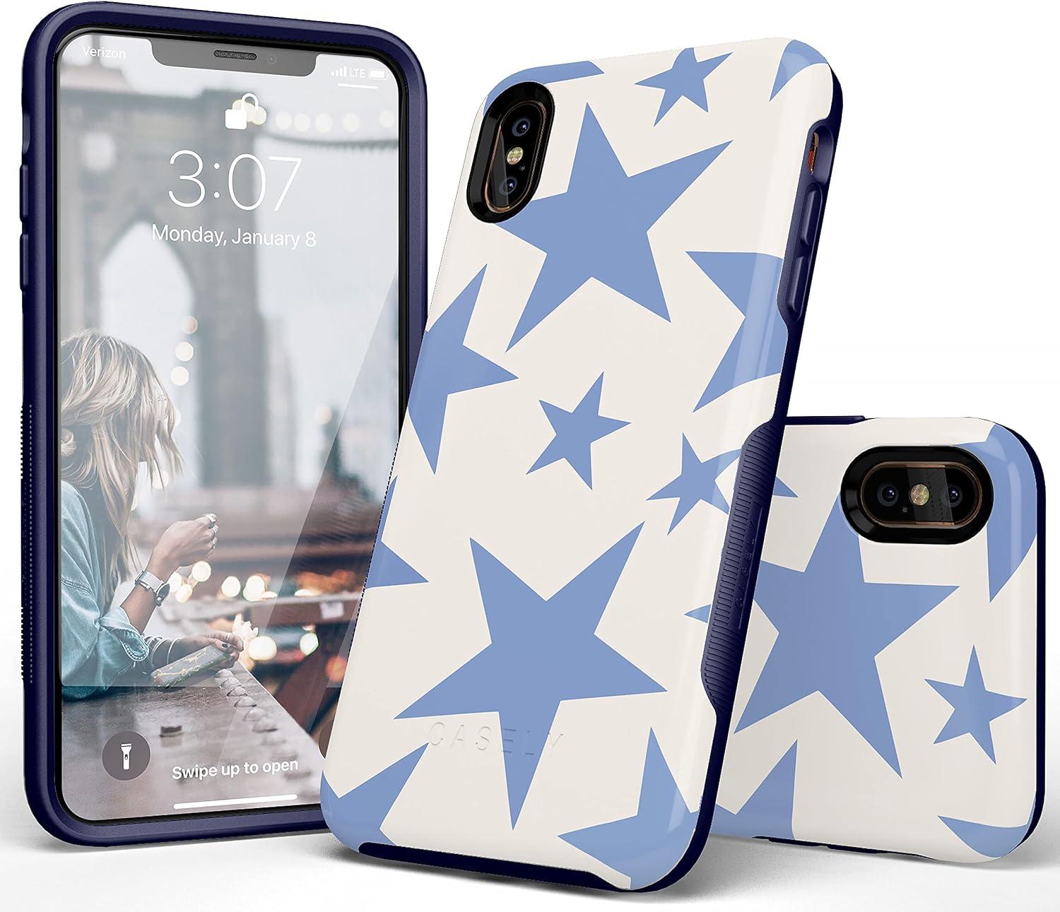 imageCasely iPhone XXS Case  Make Your Mark  Crayola Paint CaseStars Align  Blue  White Stars