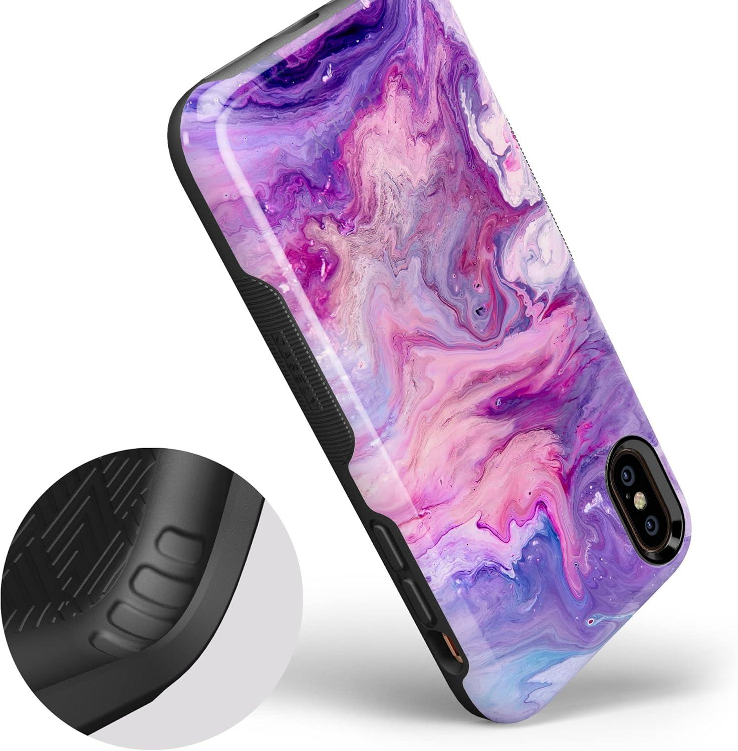 imageCasely iPhone XXS Case  Make Your Mark  Crayola Paint CaseTie Dying Over You Purple Marble