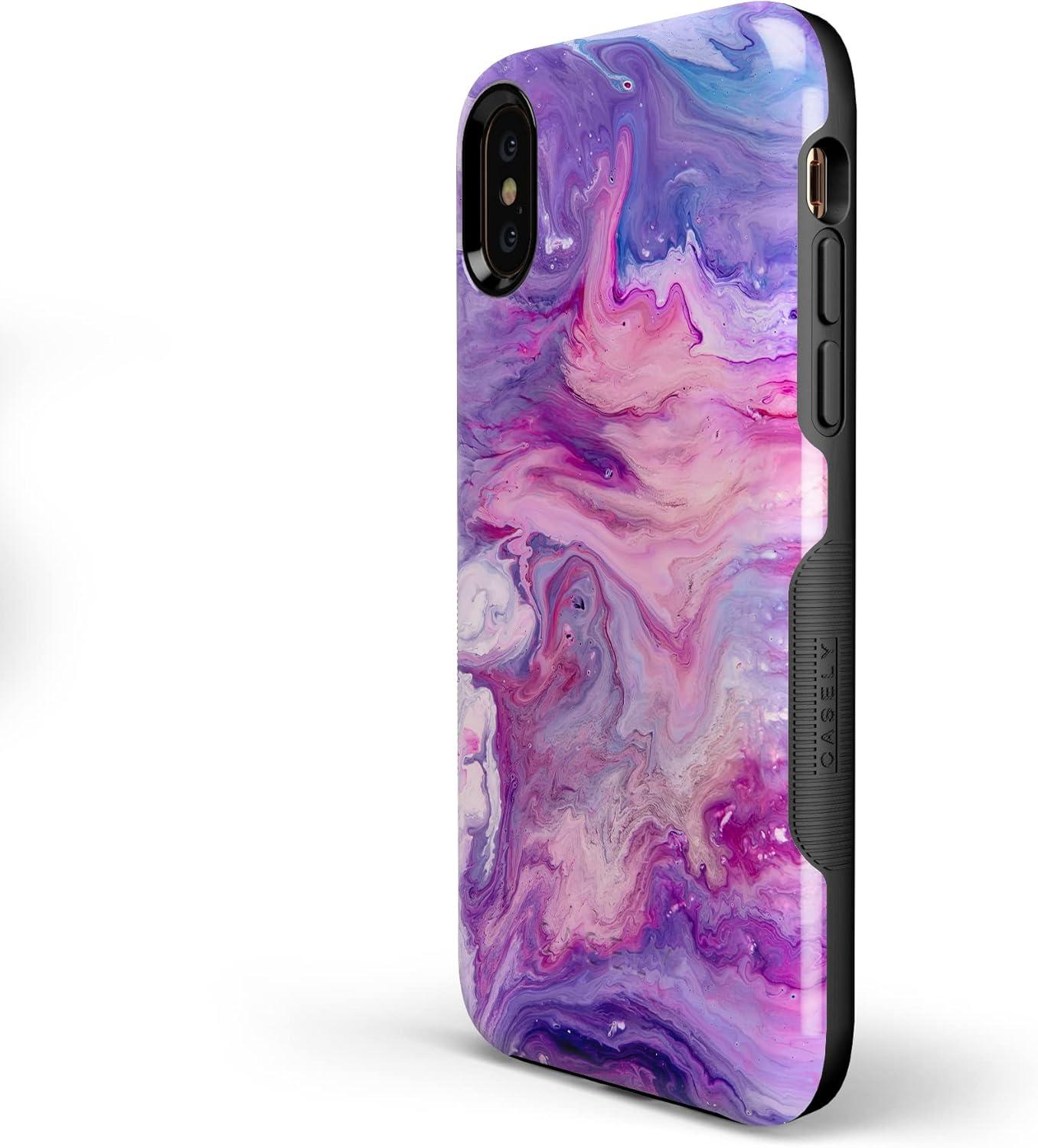 imageCasely iPhone XXS Case  Make Your Mark  Crayola Paint CaseTie Dying Over You Purple Marble