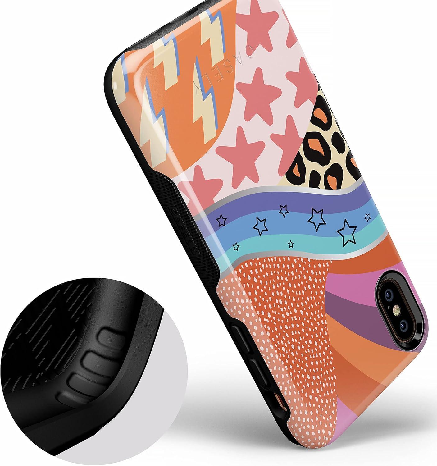 imageCasely iPhone Xs Max Case  Purple Taupe on Nude  Bold Protective DesignAnd I Oop  Mixed Swatch