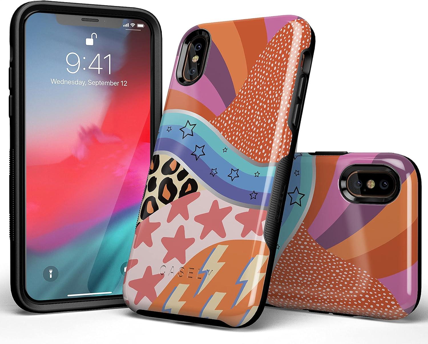 imageCasely iPhone Xs Max Case  Purple Taupe on Nude  Bold Protective DesignAnd I Oop  Mixed Swatch