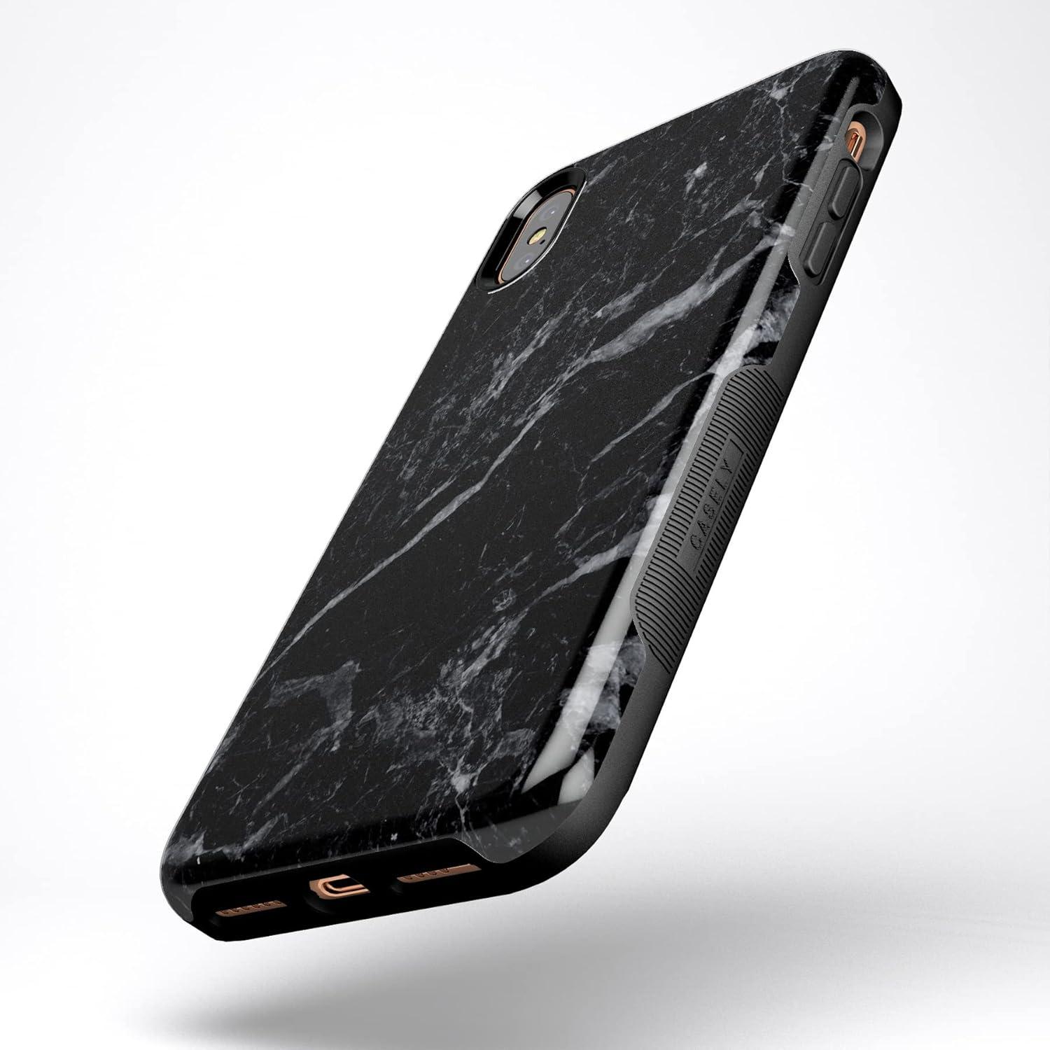 imageCasely iPhone Xs Max Case  Purple Taupe on Nude  Bold Protective DesignBlack Marble