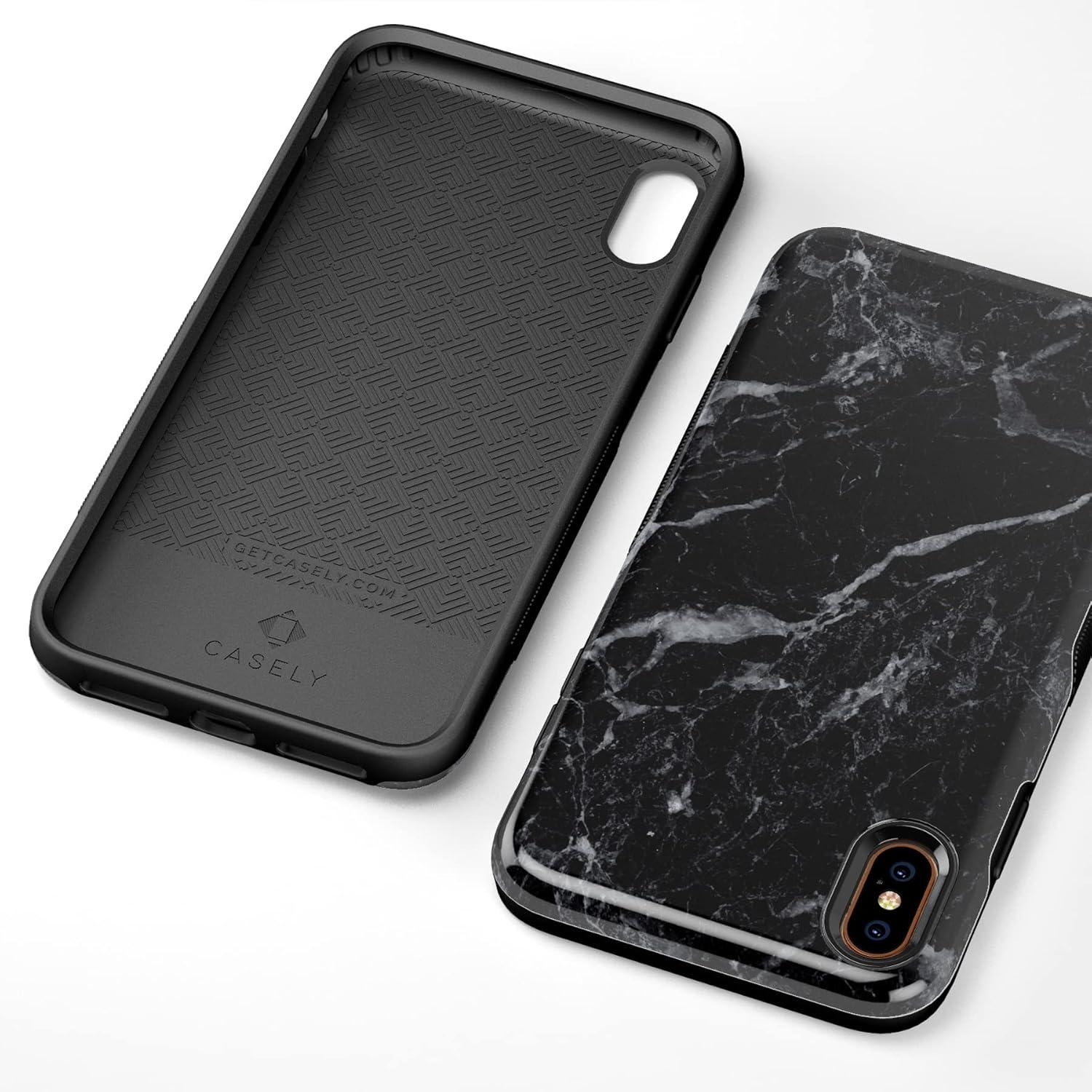 imageCasely iPhone Xs Max Case  Purple Taupe on Nude  Bold Protective DesignBlack Marble