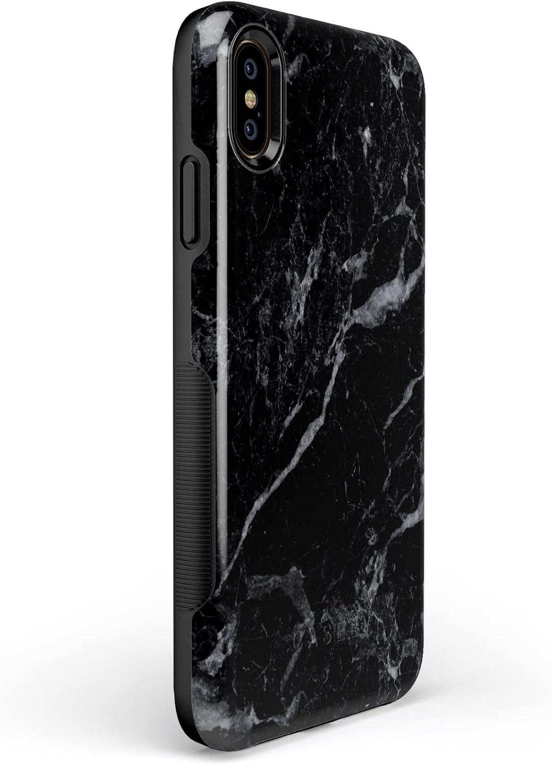 imageCasely iPhone Xs Max Case  Purple Taupe on Nude  Bold Protective DesignBlack Marble