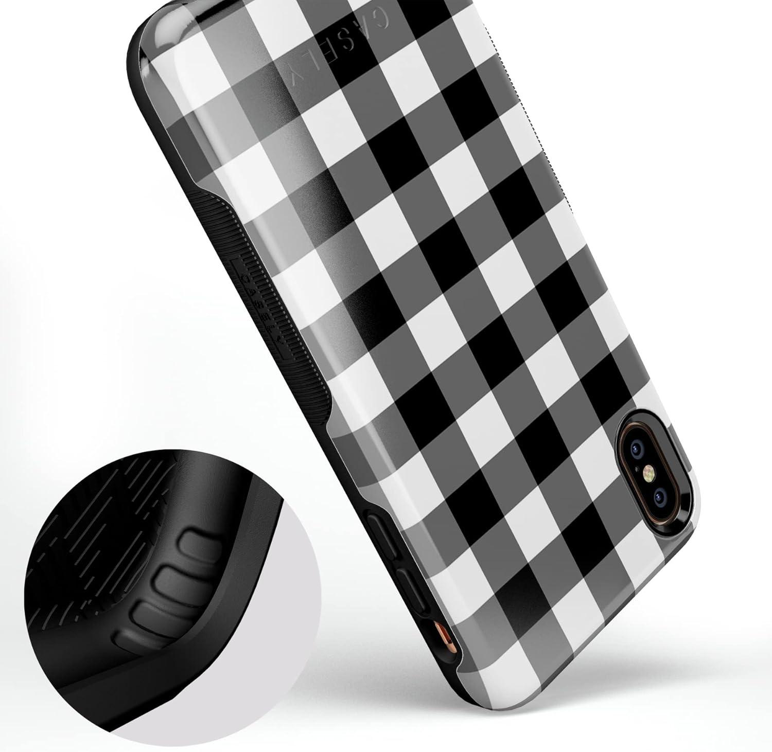 imageCasely iPhone Xs Max Case  Purple Taupe on Nude  Bold Protective DesignCheck Me Out  Checkerboard