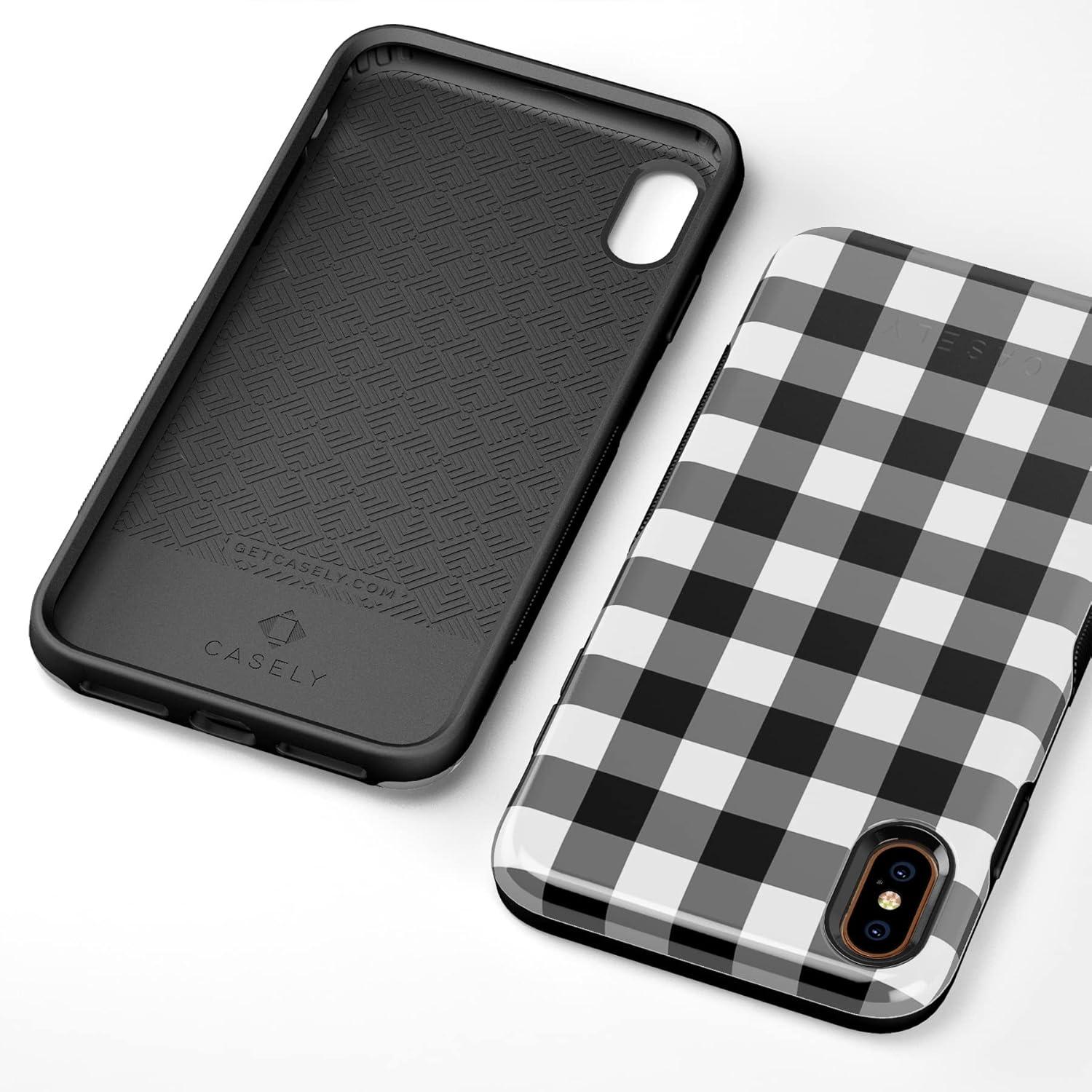 imageCasely iPhone Xs Max Case  Purple Taupe on Nude  Bold Protective DesignCheck Me Out  Checkerboard