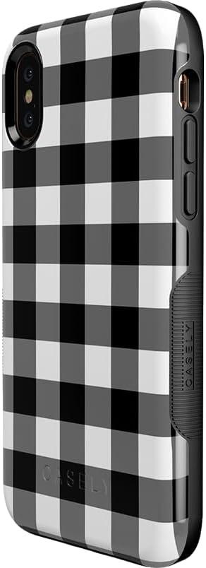 imageCasely iPhone Xs Max Case  Purple Taupe on Nude  Bold Protective DesignCheck Me Out  Checkerboard