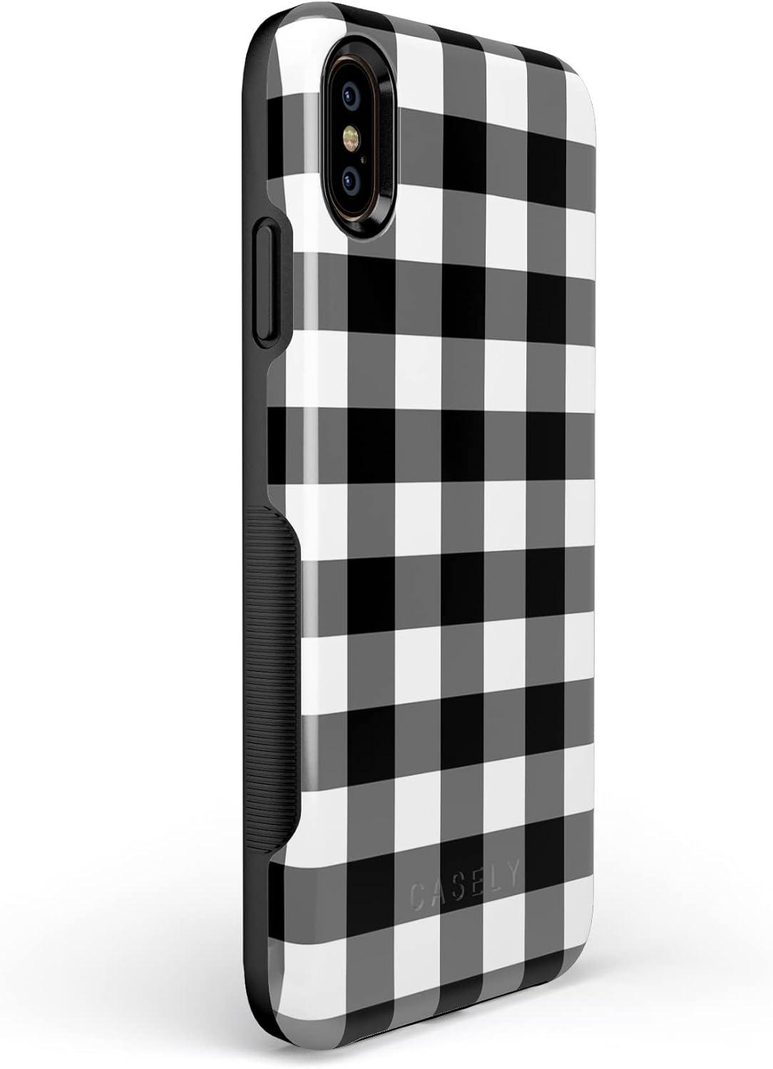 imageCasely iPhone Xs Max Case  Purple Taupe on Nude  Bold Protective DesignCheck Me Out  Checkerboard