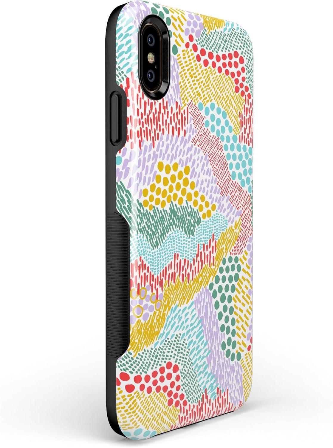 imageCasely iPhone Xs Max Case  Purple Taupe on Nude  Bold Protective DesignColor Me Happy  Pattern Colorblock