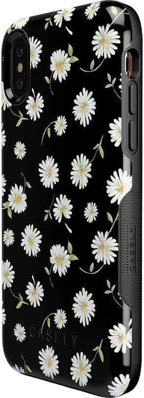 imageCasely iPhone Xs Max Case  Purple Taupe on Nude  Bold Protective DesignDaisy Daydream Black Floral