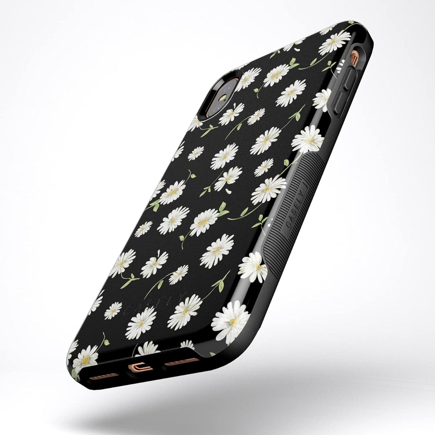 imageCasely iPhone Xs Max Case  Purple Taupe on Nude  Bold Protective DesignDaisy Daydream Black Floral