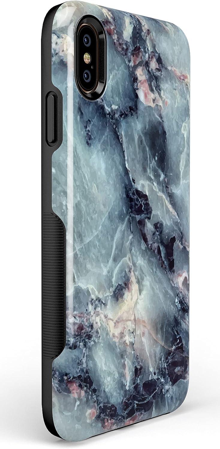 imageCasely iPhone Xs Max Case  Purple Taupe on Nude  Bold Protective DesignDeep Sea  Blue Marble