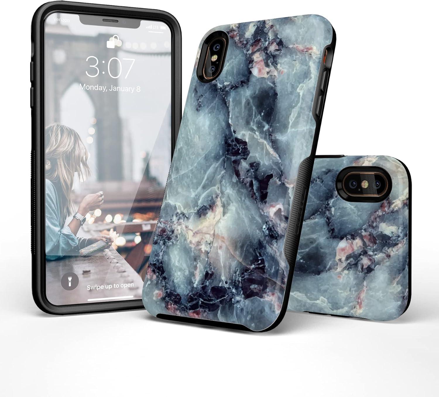 imageCasely iPhone Xs Max Case  Purple Taupe on Nude  Bold Protective DesignDeep Sea  Blue Marble