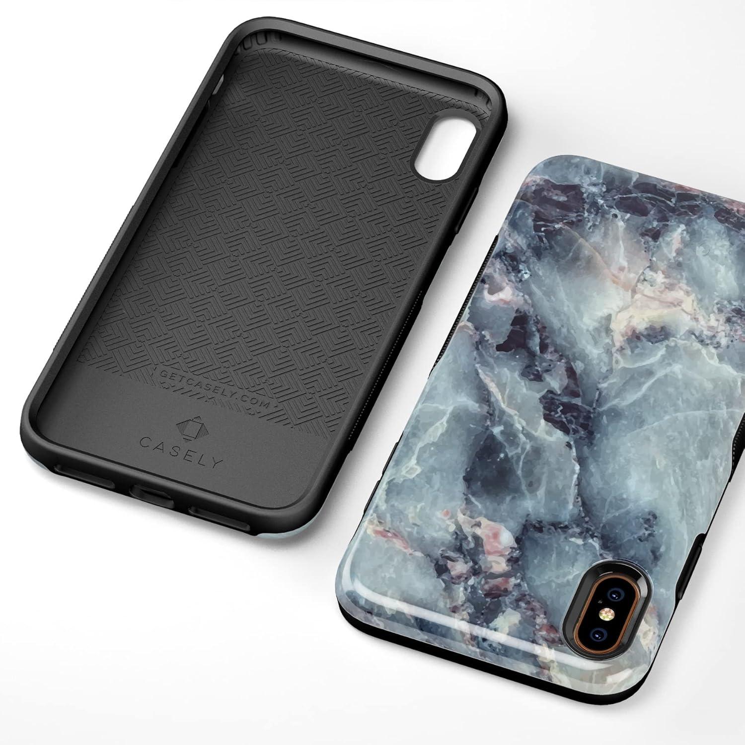 imageCasely iPhone Xs Max Case  Purple Taupe on Nude  Bold Protective DesignDeep Sea  Blue Marble