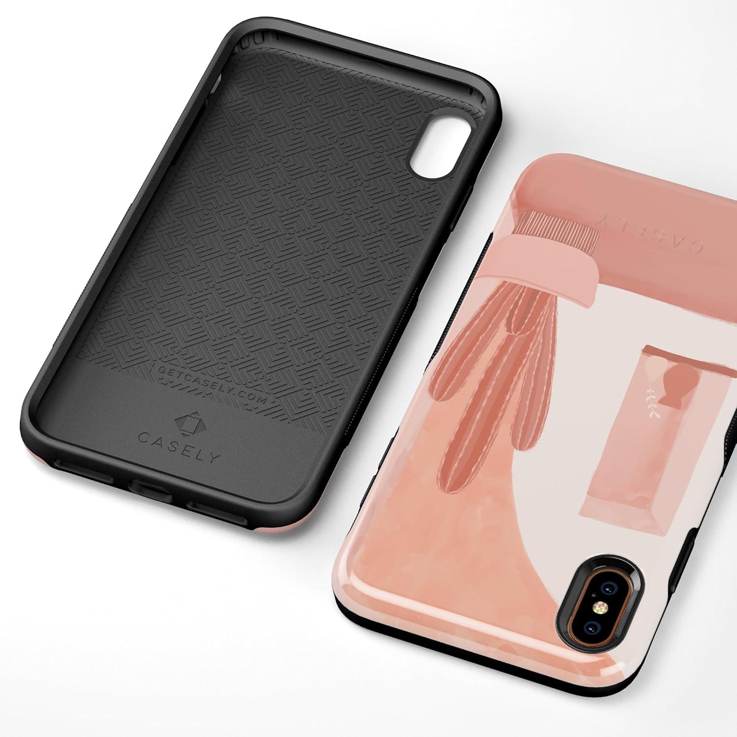 imageCasely iPhone Xs Max Case  Purple Taupe on Nude  Bold Protective DesignDesert Daze  Peachy Cactus