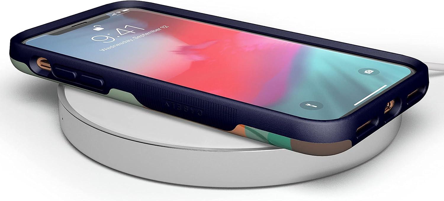 imageCasely iPhone Xs Max Case  Purple Taupe on Nude  Bold Protective DesignEndless Peaks  Colorblock Mountain