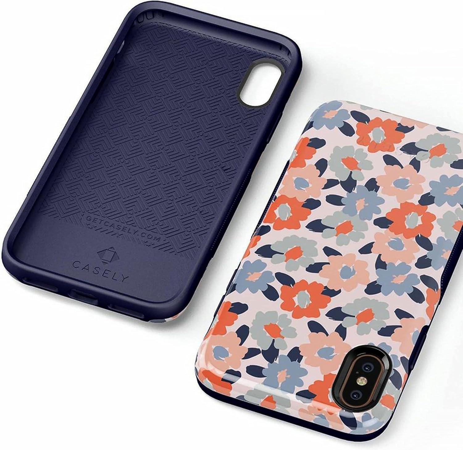 imageCasely iPhone Xs Max Case  Purple Taupe on Nude  Bold Protective DesignField of Flowers  Pastel Floral