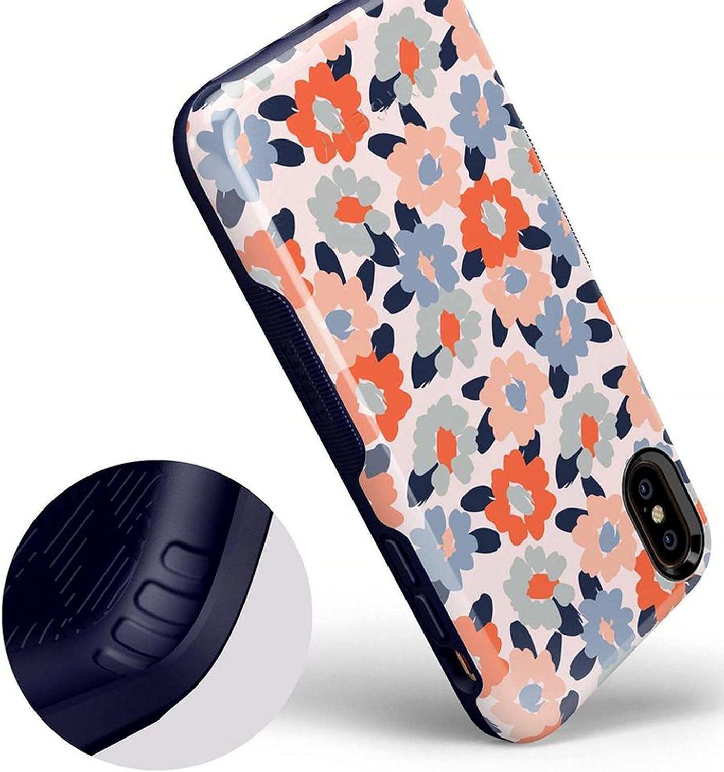 imageCasely iPhone Xs Max Case  Purple Taupe on Nude  Bold Protective DesignField of Flowers  Pastel Floral