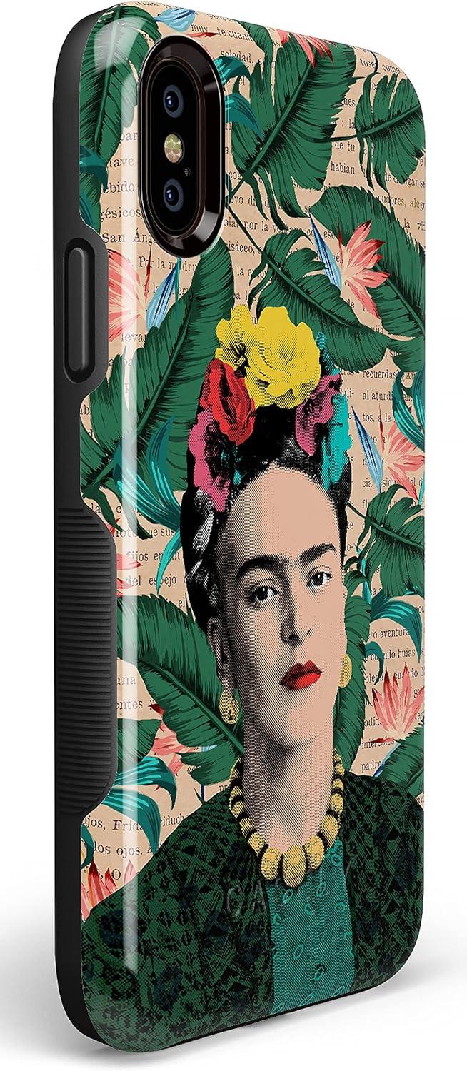 imageCasely iPhone Xs Max Case  Purple Taupe on Nude  Bold Protective DesignFrida Kahlo  Find Your Muse  Portrait Floral