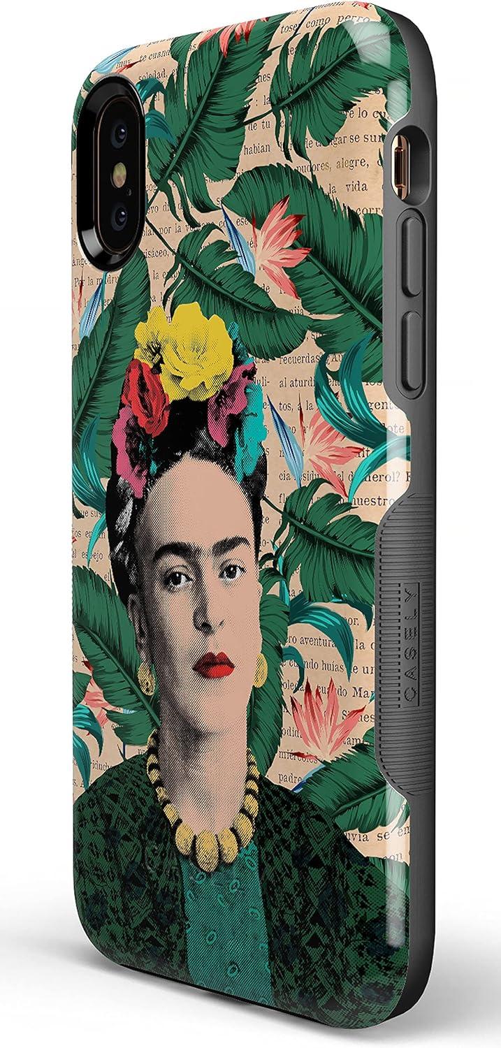 imageCasely iPhone Xs Max Case  Purple Taupe on Nude  Bold Protective DesignFrida Kahlo  Find Your Muse  Portrait Floral
