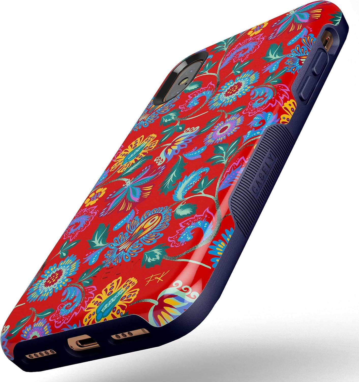 imageCasely iPhone Xs Max Case  Purple Taupe on Nude  Bold Protective DesignFrida Kahlo  Painted Flowers  Floral