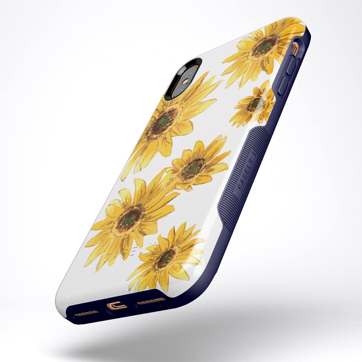 imageCasely iPhone Xs Max Case  Purple Taupe on Nude  Bold Protective DesignGolden Garden  Yellow Sunflower