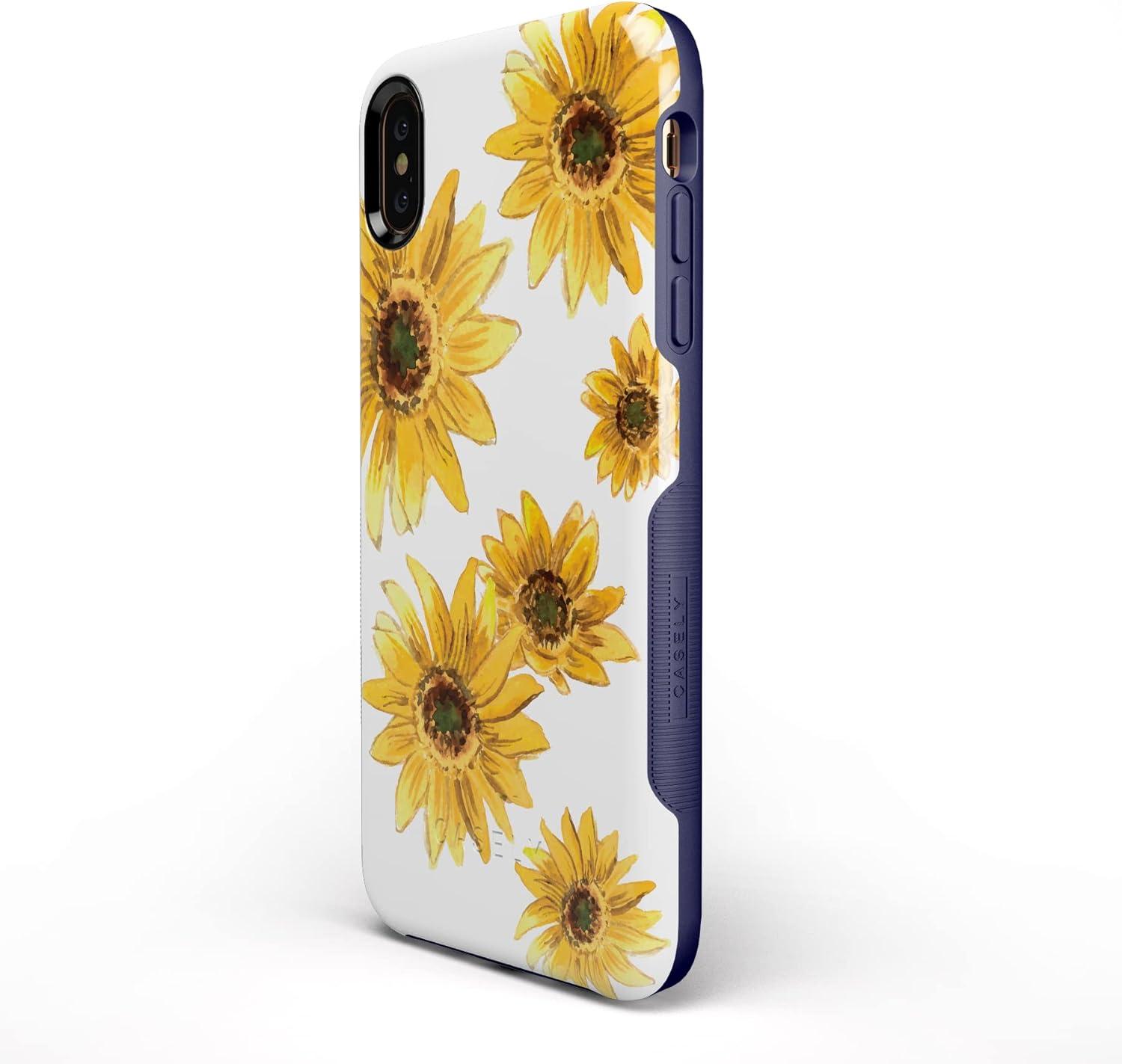 imageCasely iPhone Xs Max Case  Purple Taupe on Nude  Bold Protective DesignGolden Garden  Yellow Sunflower