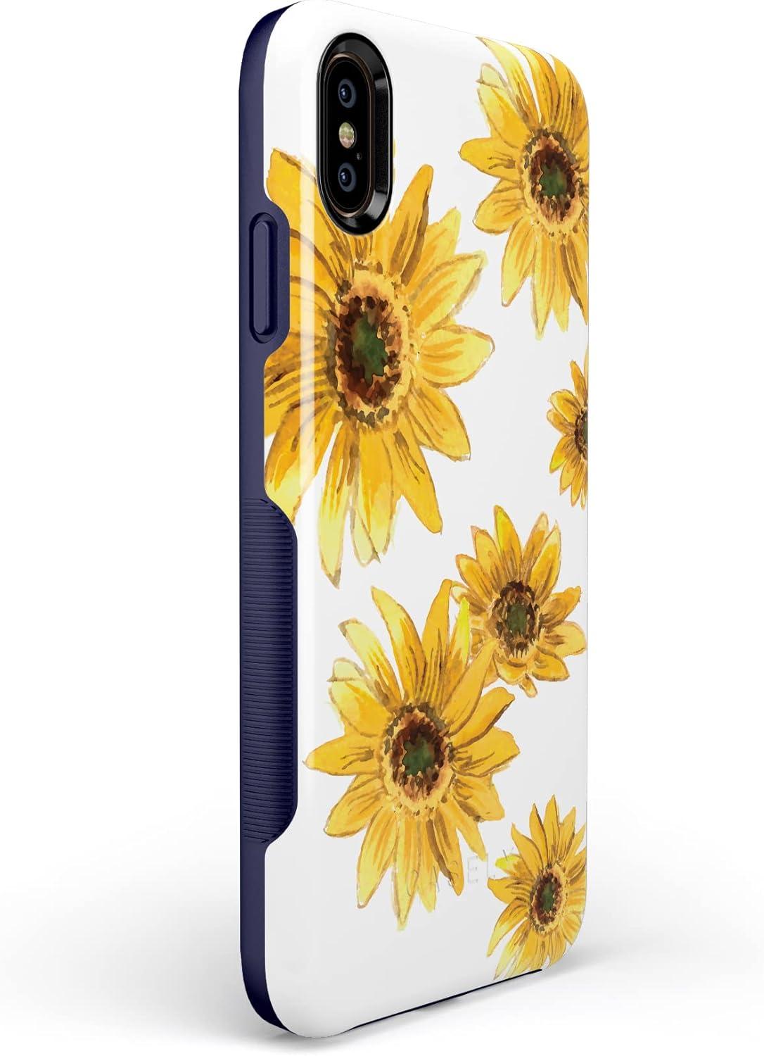 imageCasely iPhone Xs Max Case  Purple Taupe on Nude  Bold Protective DesignGolden Garden  Yellow Sunflower