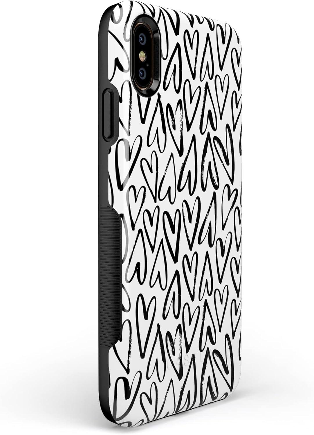 imageCasely iPhone Xs Max Case  Purple Taupe on Nude  Bold Protective DesignHeart Throb  Endless Hearts