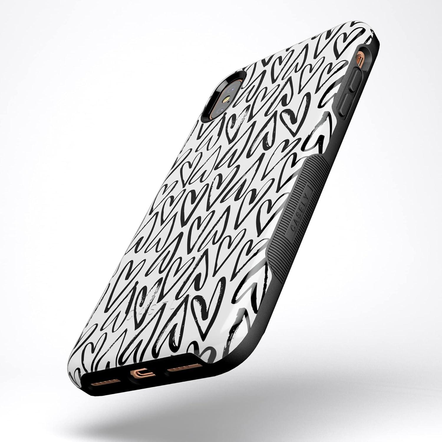 imageCasely iPhone Xs Max Case  Purple Taupe on Nude  Bold Protective DesignHeart Throb  Endless Hearts