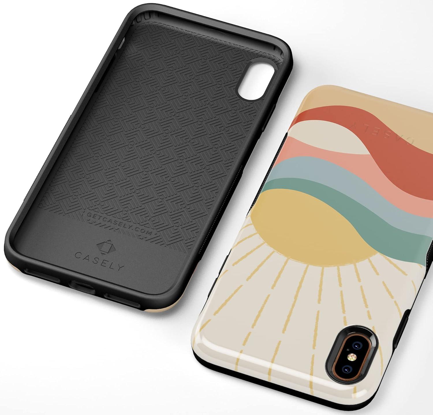 imageCasely iPhone Xs Max Case  Purple Taupe on Nude  Bold Protective DesignHere Comes the Sun  Colorblock Sunset
