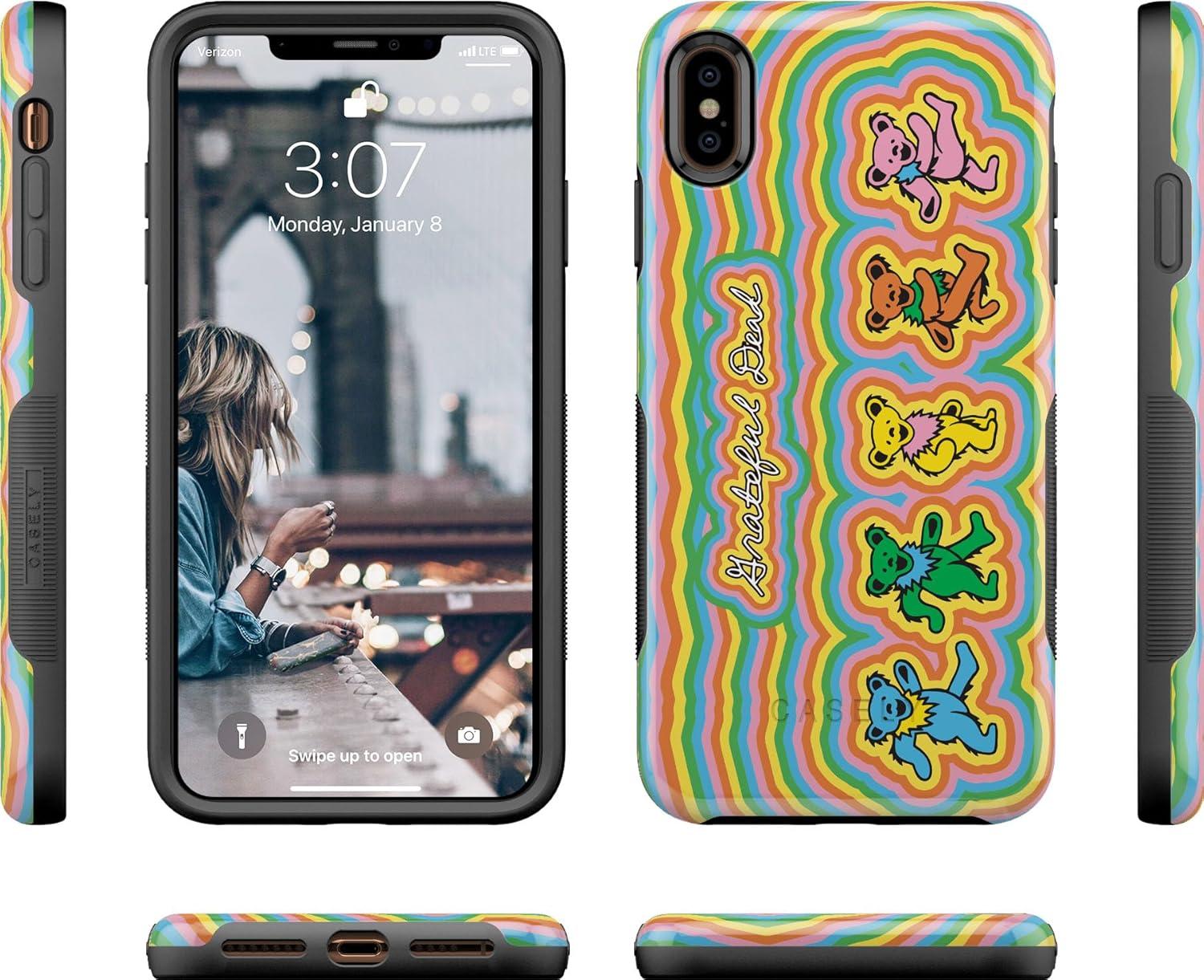 imageCasely iPhone Xs Max Case  Purple Taupe on Nude  Bold Protective DesignIn the Groove  Grateful Dead Dancing Bears