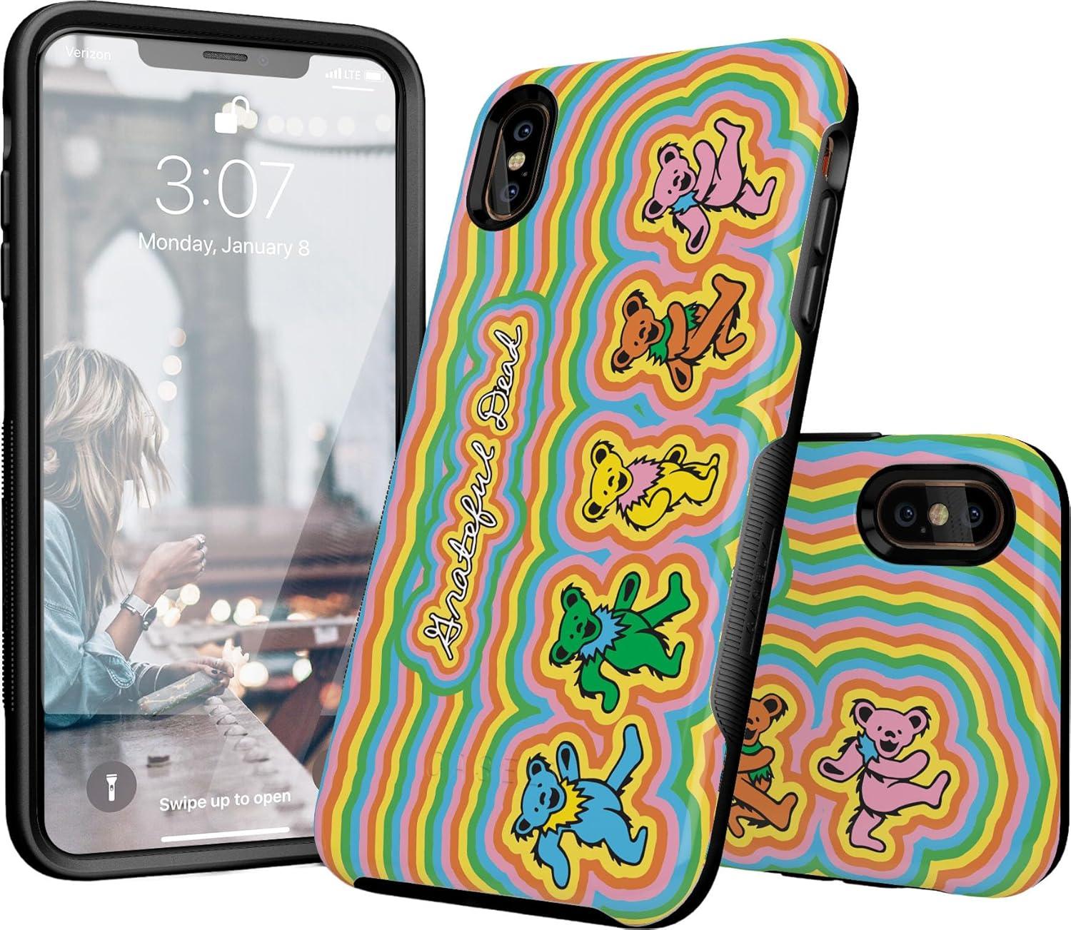 imageCasely iPhone Xs Max Case  Purple Taupe on Nude  Bold Protective DesignIn the Groove  Grateful Dead Dancing Bears