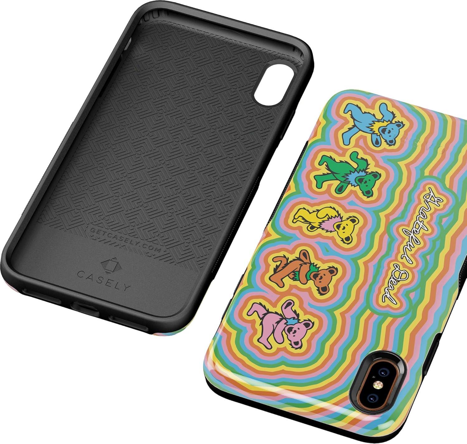 imageCasely iPhone Xs Max Case  Purple Taupe on Nude  Bold Protective DesignIn the Groove  Grateful Dead Dancing Bears