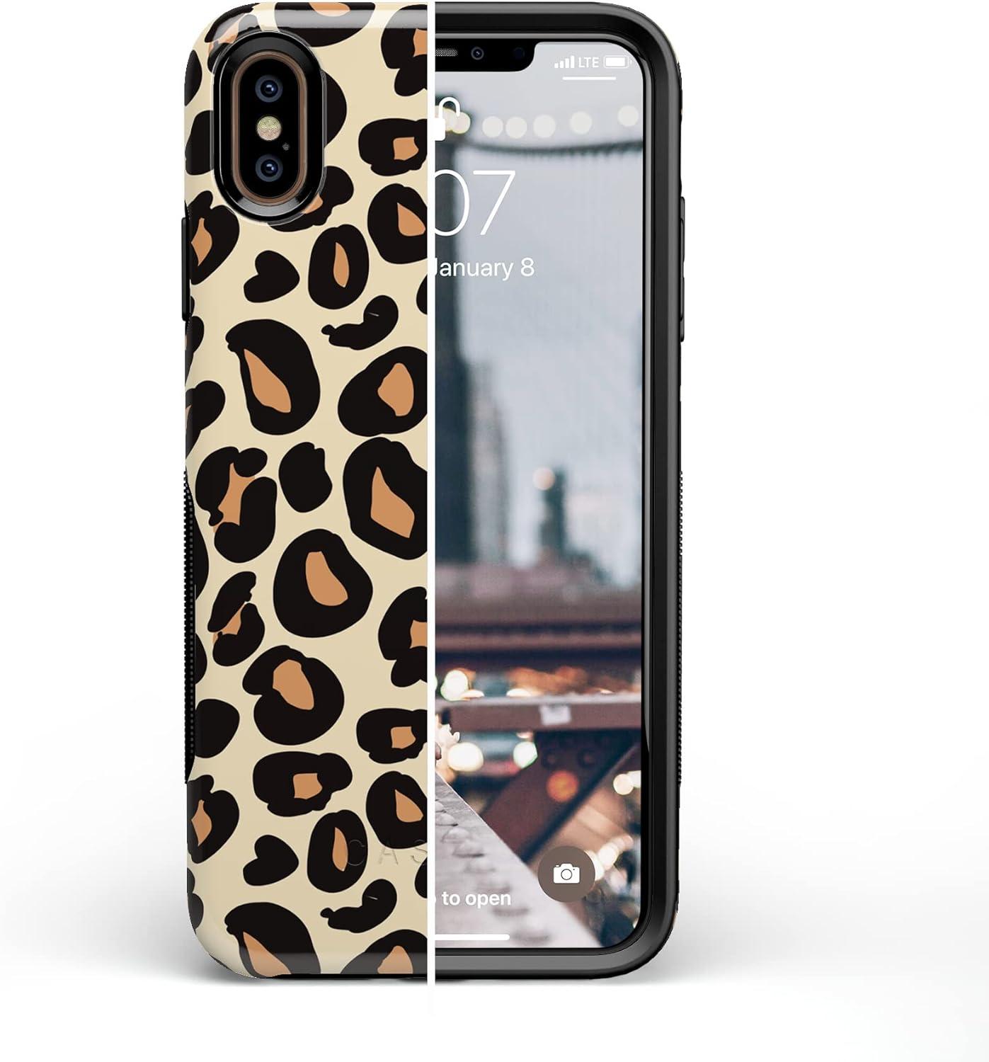 imageCasely iPhone Xs Max Case  Purple Taupe on Nude  Bold Protective DesignInto the Wild  Leopard Print