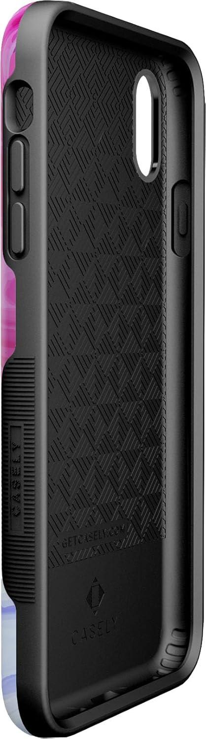 imageCasely iPhone Xs Max Case  Purple Taupe on Nude  Bold Protective DesignLand  Sea Marble Swirl