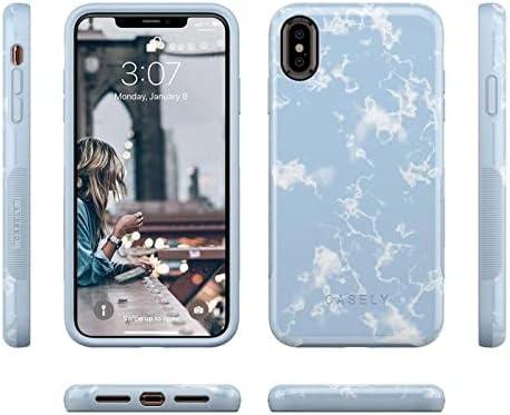 imageCasely iPhone Xs Max Case  Purple Taupe on Nude  Bold Protective DesignLight Blue Skies Marble Clouds