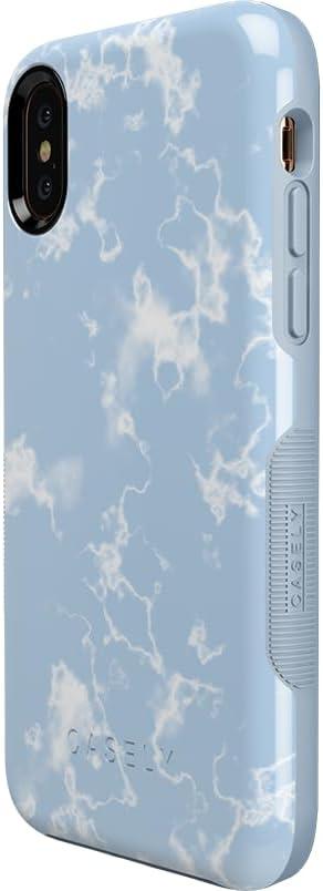 imageCasely iPhone Xs Max Case  Purple Taupe on Nude  Bold Protective DesignLight Blue Skies Marble Clouds