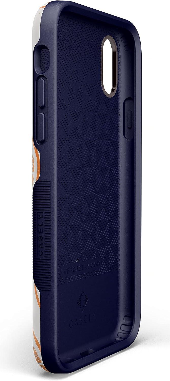 imageCasely iPhone Xs Max Case  Purple Taupe on Nude  Bold Protective DesignMain Squeeze  Orange Stamped