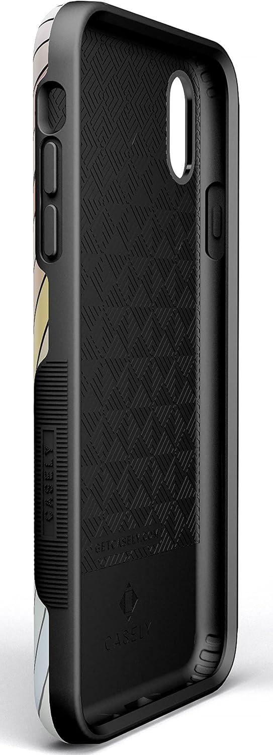 imageCasely iPhone Xs Max Case  Purple Taupe on Nude  Bold Protective DesignRide The Wave  Pastel Rainbow Lined