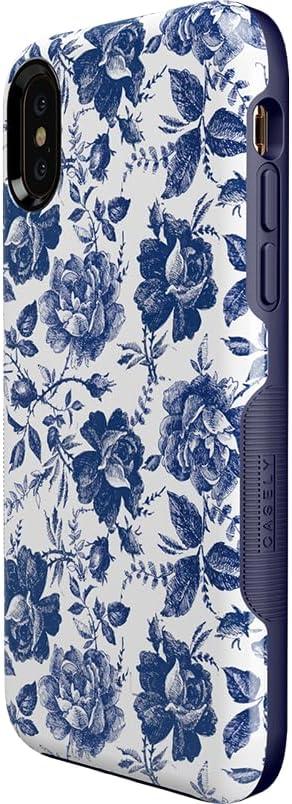 imageCasely iPhone Xs Max Case  Purple Taupe on Nude  Bold Protective DesignRose to Fame  Blue  White Rose Floral