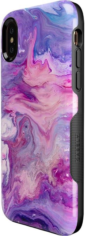 imageCasely iPhone Xs Max Case  Purple Taupe on Nude  Bold Protective DesignTie Dying Over You Purple Marble