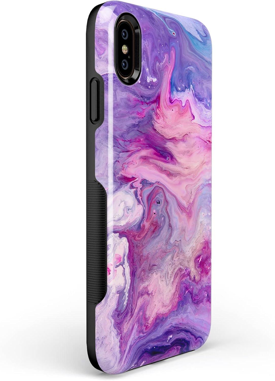 imageCasely iPhone Xs Max Case  Purple Taupe on Nude  Bold Protective DesignTie Dying Over You Purple Marble