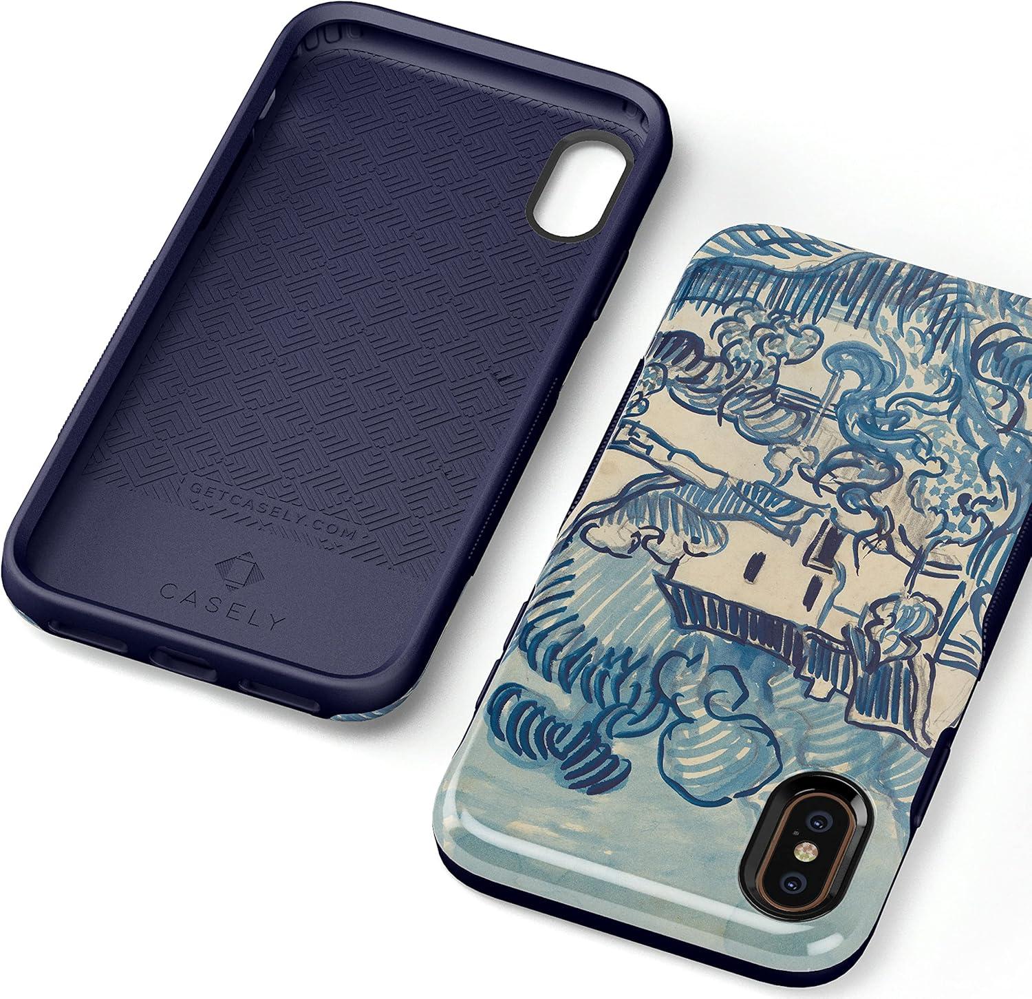 imageCasely iPhone Xs Max Case  Purple Taupe on Nude  Bold Protective DesignVan Gogh  Landscape With Houses