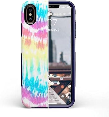 imageCasely iPhone Xs Max Case  Purple Taupe on Nude  Bold Protective DesignWild  Free Rainbow Tie Dye